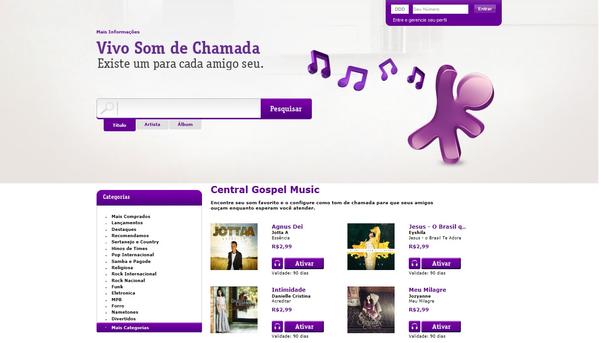 Central Gospel Music no Som de Chamada da Vivo